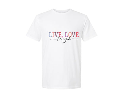 brand:Generic|color:White|Enjoy Shirt With Live Love Laugh Sleeve Graphic T-Shirt