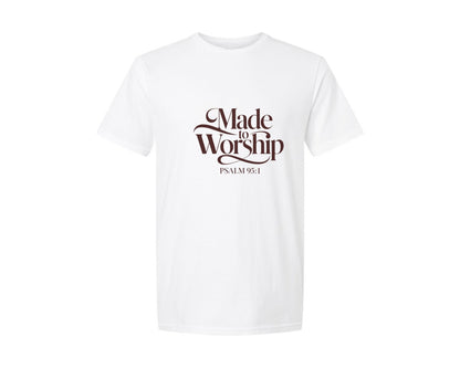 brand:Generic|color:White|Made To Worship Psalm 951 Design 3 Graphic T-Shirt
