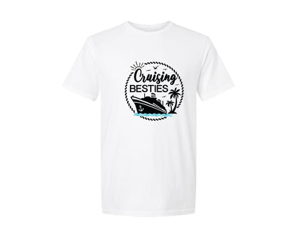 brand:Generic|color:White|Cruise Cruising Besties Friend Graphic T-Shirt