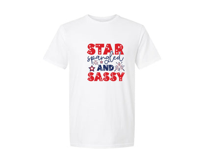brand:Generic|color:White|Star Spangled And Sassy 88 Graphic T-Shirt