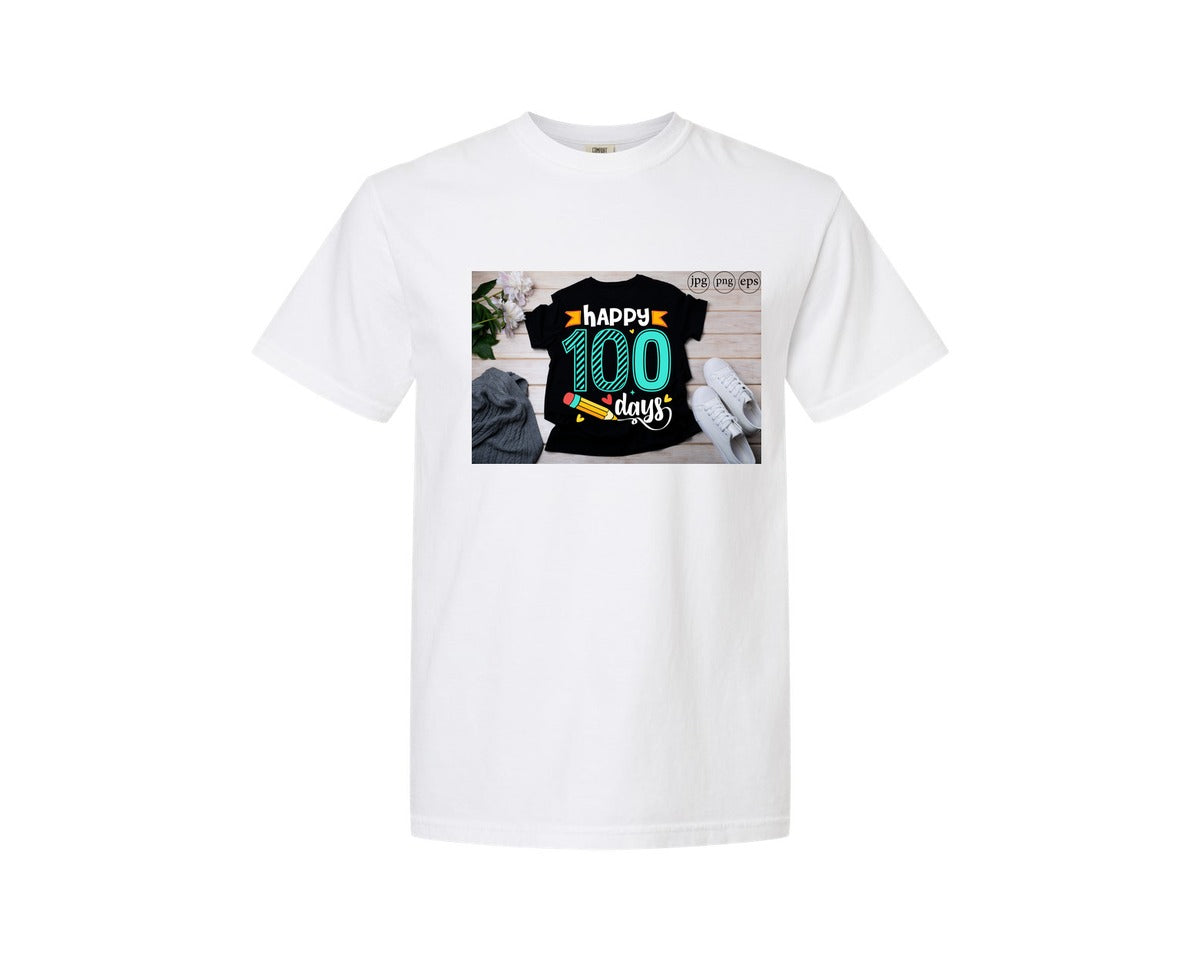 brand:Comfort Colors|color:White|100 Days Of School Shirt 10 Graphic T-Shirt