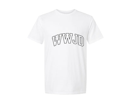 brand:Generic|color:White|Wwjd What Would Jesus Do Christian Graphic T-Shirt