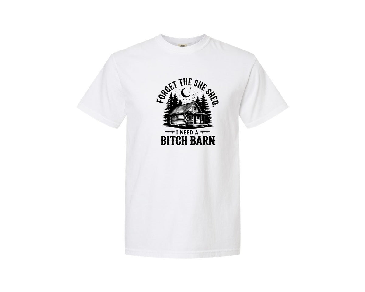 brand:Comfort Colors|color:White|Farm Home Svgforget The She Shed Tshirt Graphic T-Shirt