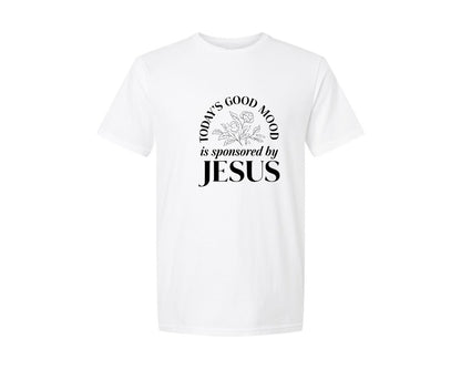 brand:Generic|color:White|Todays Good Mood Is Sponsored By Jesus 13 Graphic T-Shirt