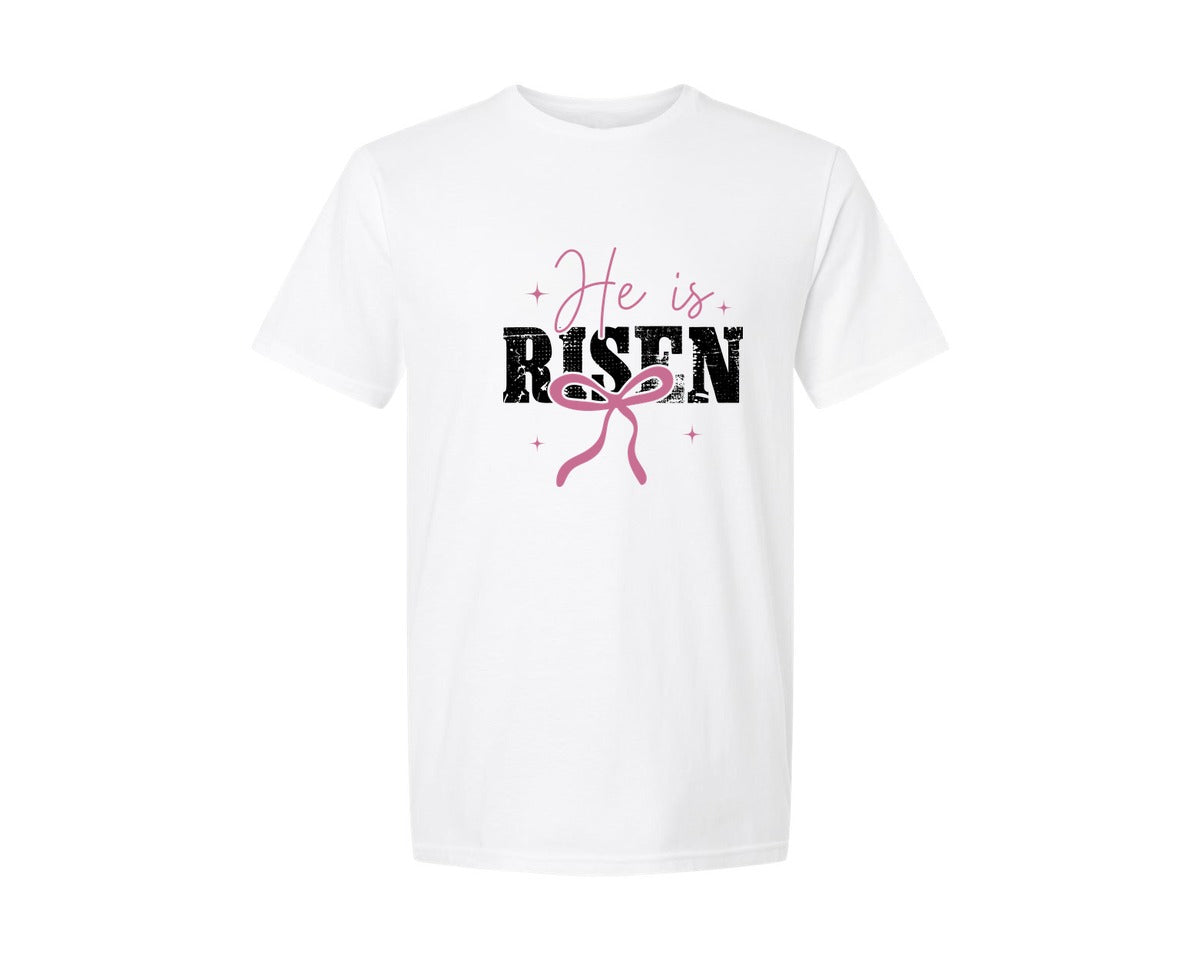 brand:Generic|color:White|Christian Easter He Is Risen 2 Graphic T-Shirt