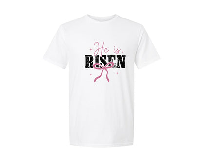 brand:Generic|color:White|Christian Easter He Is Risen 2 Graphic T-Shirt