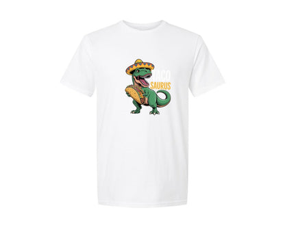 brand:Generic|color:White|Taco Saurus Funny Taco Dinosaur Graphic T-Shirt