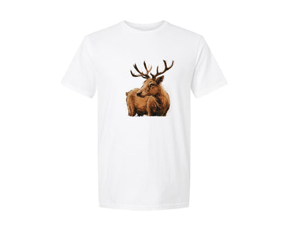 brand:Generic|color:White|Sketch Style Antlers Deer Art Design Graphic T-Shirt