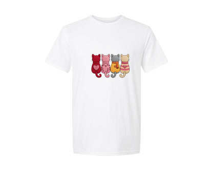 brand:Generic|color:White|Cats Valentine Sweaters Funny Cats Graphic T-Shirt