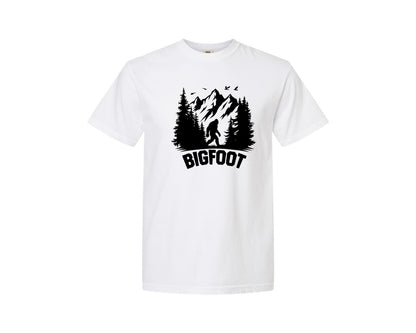 brand:Comfort Colors|color:White|Retro Bigfoot Silhouette Pixel Art Graphic T-Shirt