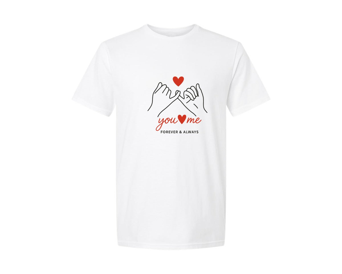 brand:Generic|color:White|You Me Forever Love Illustration Graphic T-Shirt