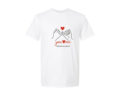 brand:Generic|color:White|You Me Forever Love Illustration Graphic T-Shirt