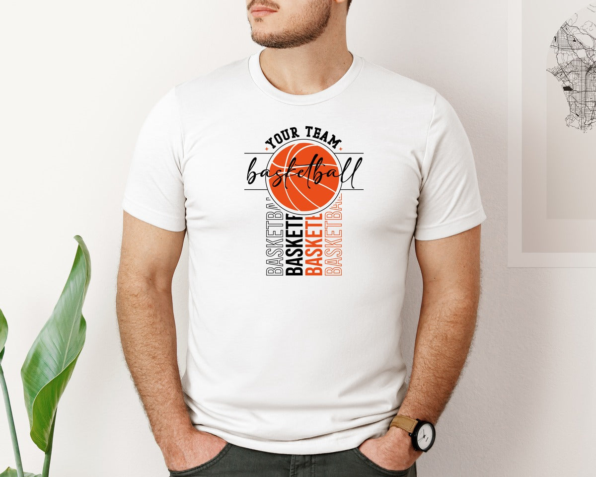 brand:Bella Canvas|color:White|Your Team Basketball Graphic T-Shirt
