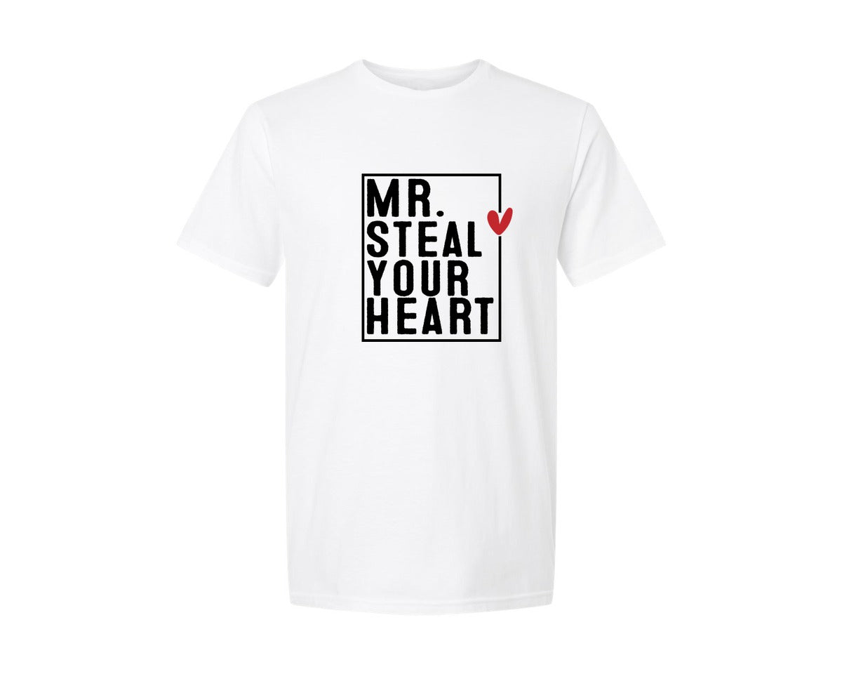 brand:Generic|color:White|Mr Steal Your Heart Boys Valentine 3 Graphic T-Shirt
