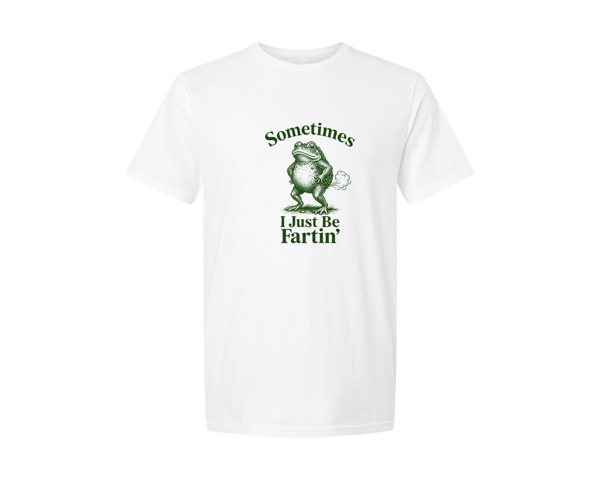 brand:Generic|color:White|Sometimes I Just Be Fartin Frog Sarcasti 2 Graphic T-Shirt