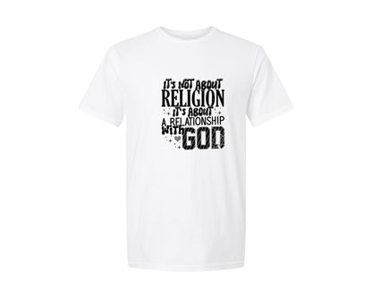 brand:Generic|color:White|Its Not About Religion Faith 3 Graphic T-Shirt