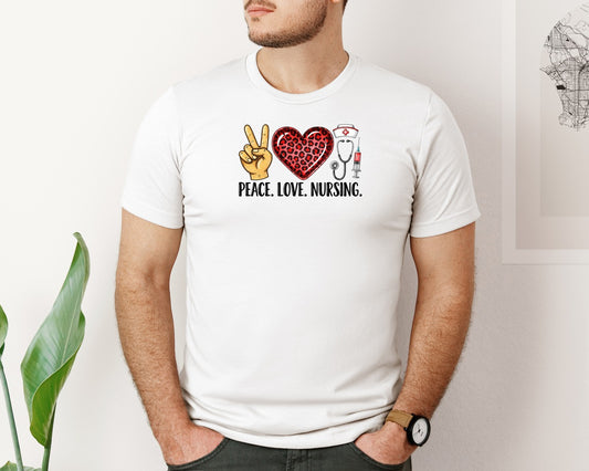 Peace Love Nursing 3 Graphic T-Shirt