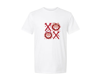 brand:Generic|color:White|Yarn Crochet Xoxo Valentine Jesus Graphic T-Shirt