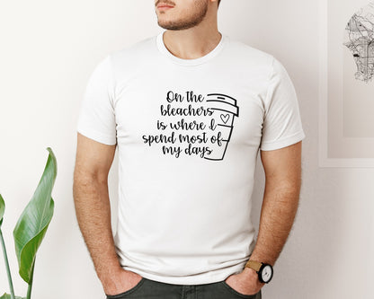 brand:Bella Canvas|color:White|On The Bleachers Sports Mom Graphic T-Shirt