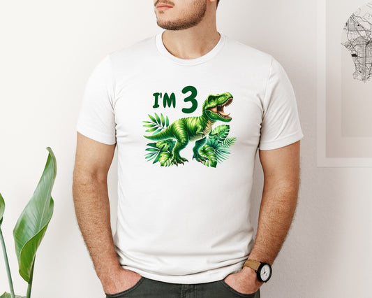 T Rex Dinosaur Kids Birthday Im 3 Graphic T-Shirt
