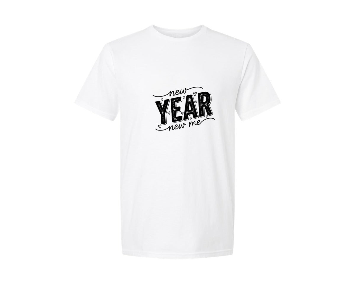 brand:Generic|color:White|New Year New Me Typography Graphic T-Shirt