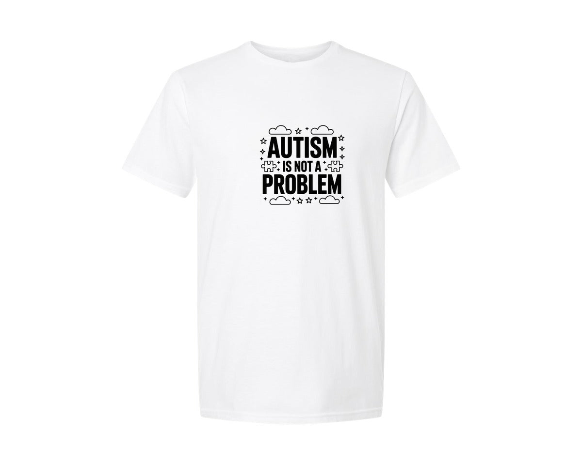 brand:Generic|color:White|Autism Is My Problem T Shirt Graphic T-Shirt