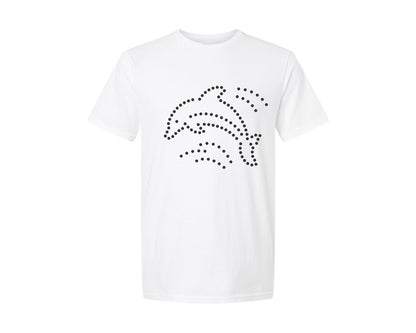 brand:Generic|color:White|Rhinestone Template Design Dolphin 5 Graphic T-Shirt