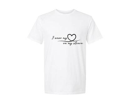 brand:Generic|color:White|I Wear My Heart On My Sleeve 7 Graphic T-Shirt