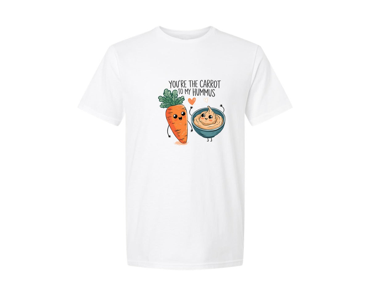 brand:Generic|color:White|Carrot To My Hummus Funny Valentine 2 Graphic T-Shirt