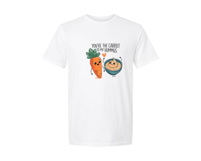 brand:Generic|color:White|Carrot To My Hummus Funny Valentine 2 Graphic T-Shirt