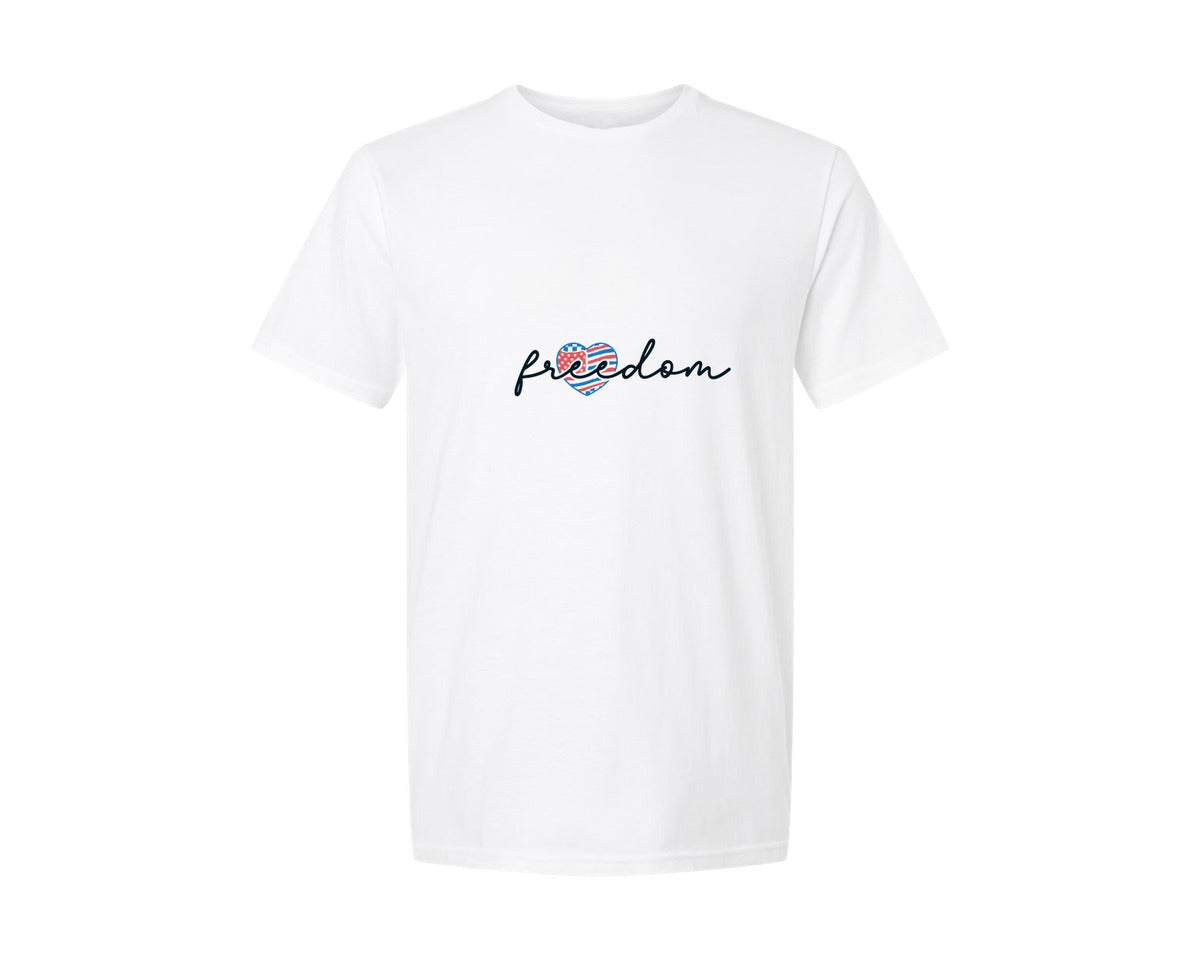 brand:Generic|color:White|Freedom Us Flag Usa Flag Graphic T-Shirt