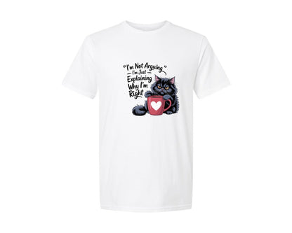 brand:Generic|color:White|Im Not Arguing Cat Lover Graphic T-Shirt