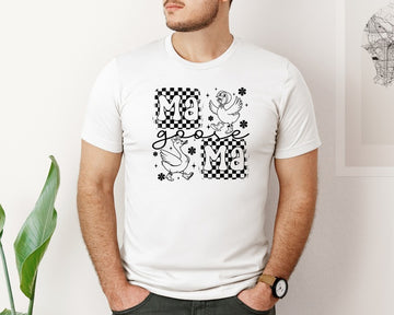 Mama Goose Checkerboard Goose Boots Graphic T-Shirt