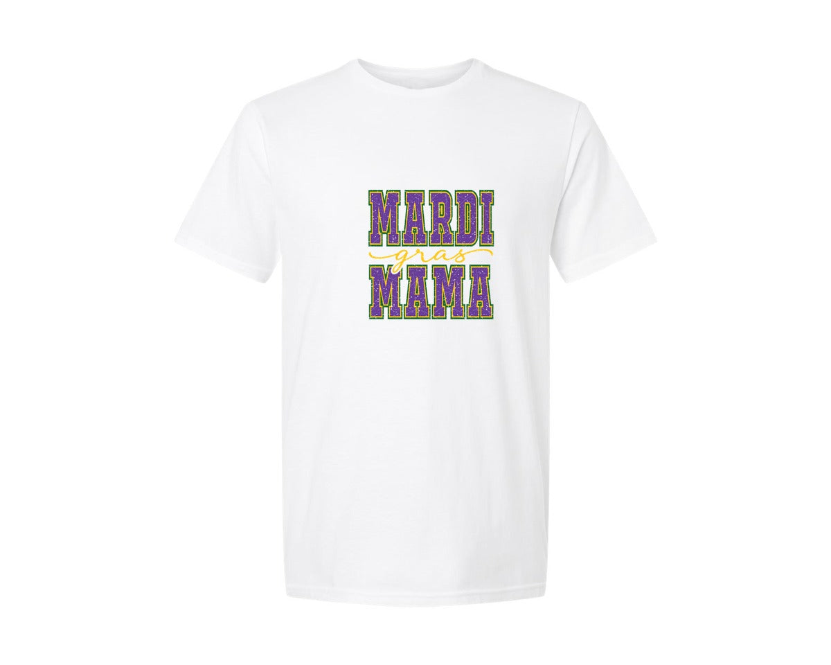 brand:Generic|color:White|Mardi Gras Mama Pngcoquette Mardi Gras Graphic T-Shirt