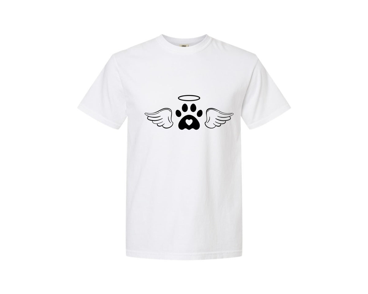 brand:Comfort Colors|color:White|Dog Angel Wings Memorial Graphic T-Shirt