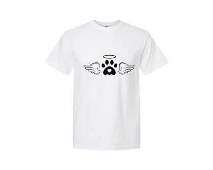 brand:Comfort Colors|color:White|Dog Angel Wings Memorial Graphic T-Shirt