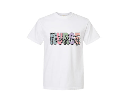 brand:Comfort Colors|color:White|Er Nurse Design Emergency Nurse Graphic T-Shirt