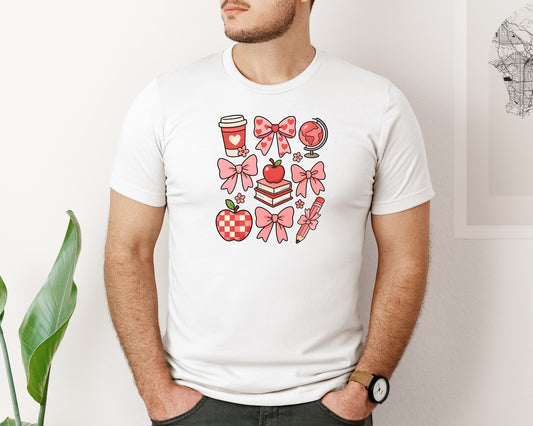 Valentine Teacher Teacher Coquette 5 Graphic T-Shirt