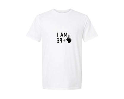 brand:Generic|color:White|I Am 39 Plus 1 Middle Finger Design Graphic T-Shirt