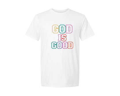 brand:Generic|color:White|Doodle God Is Good Preppy Retro Chr Graphic T-Shirt