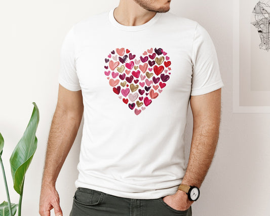 Painted Brushstroke Heart Valentine Graphic T-Shirt