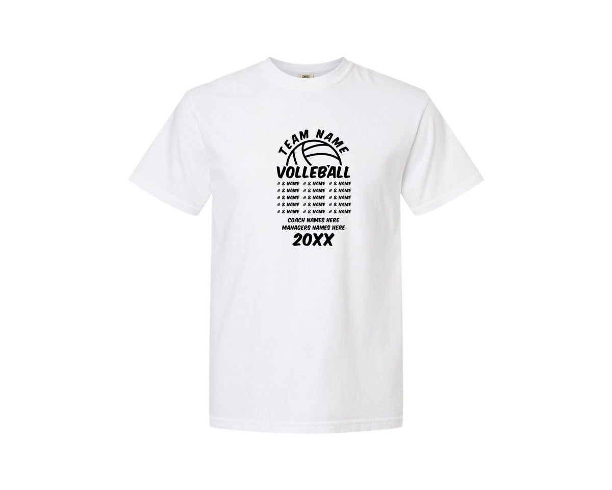 brand:Comfort Colors|color:White|Volleyball Team Volleyball Team Graphic T-Shirt