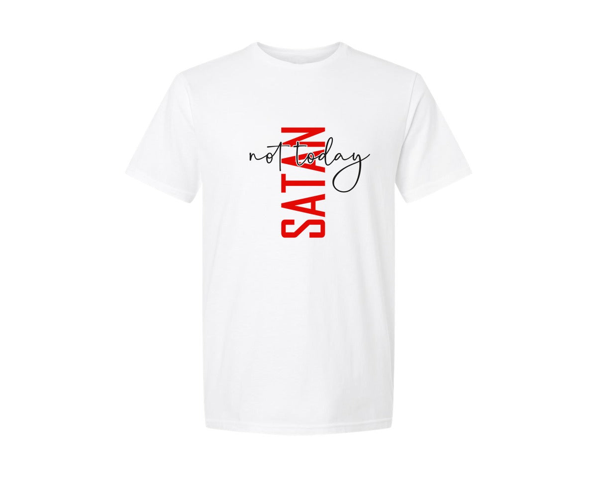 brand:Generic|color:White|Not Today Satan Shirt Design Graphic T-Shirt