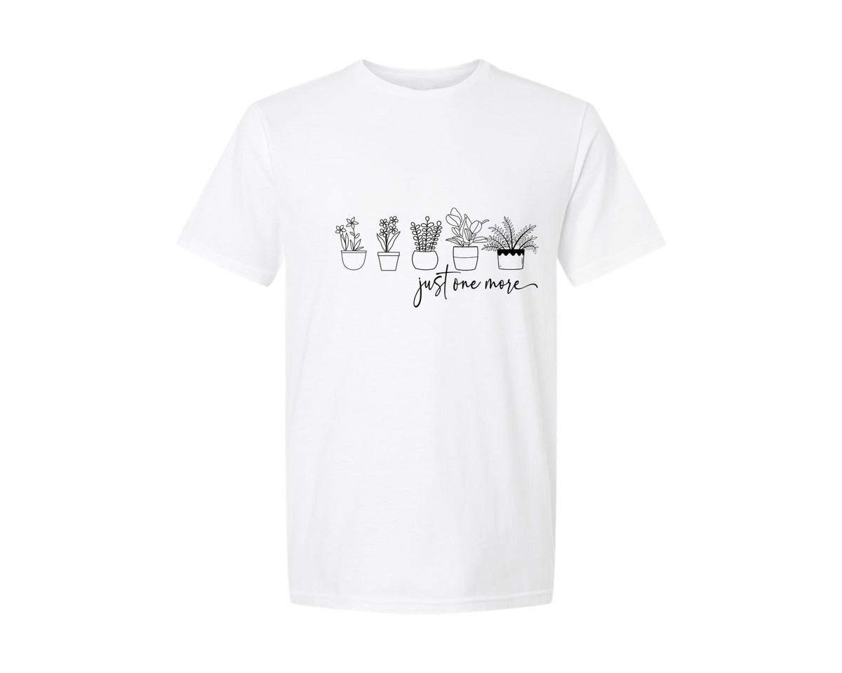 brand:Generic|color:White|Just One More Plant Lady Graphic T-Shirt