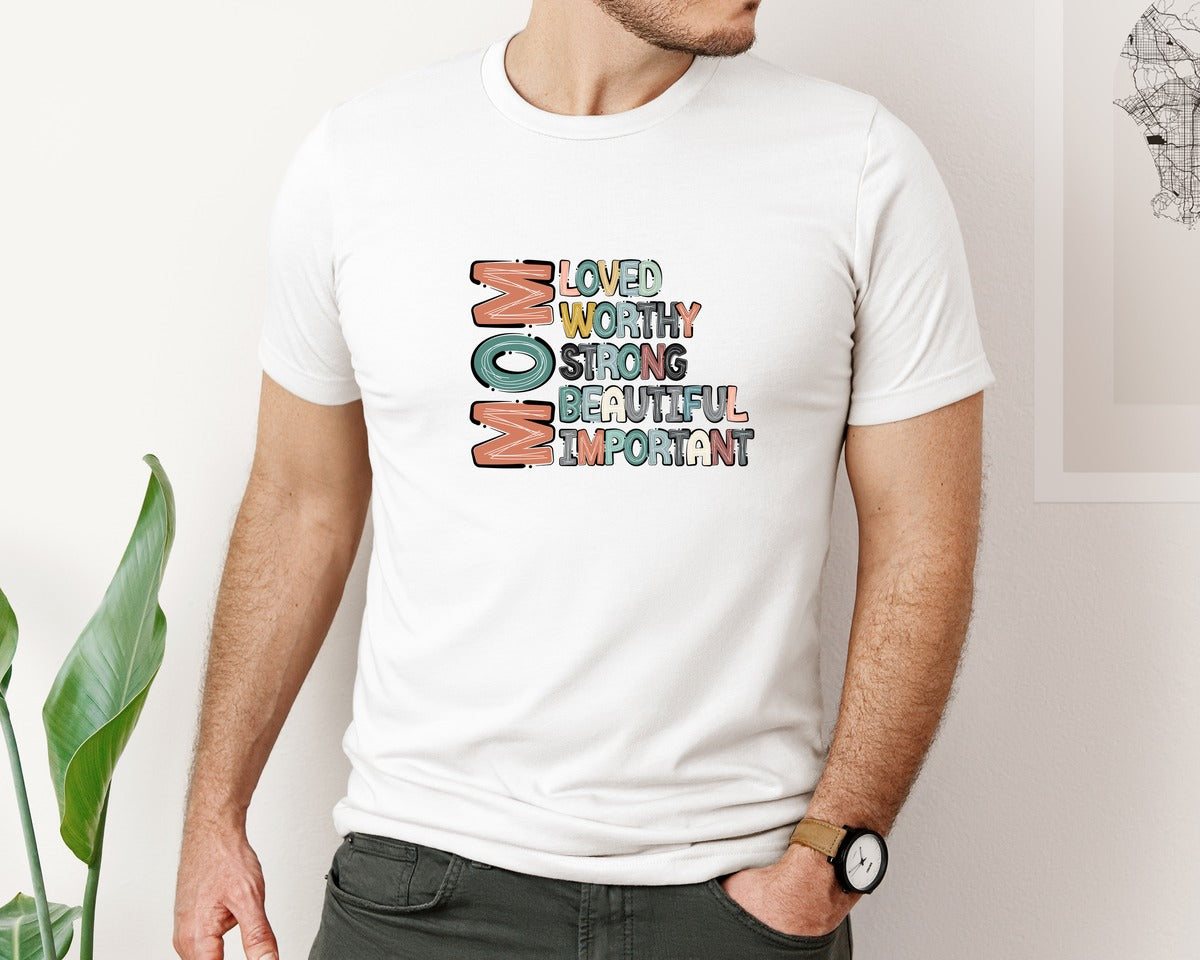 brand:Bella Canvas|color:White|Mom Mothers Day Design Graphic T-Shirt