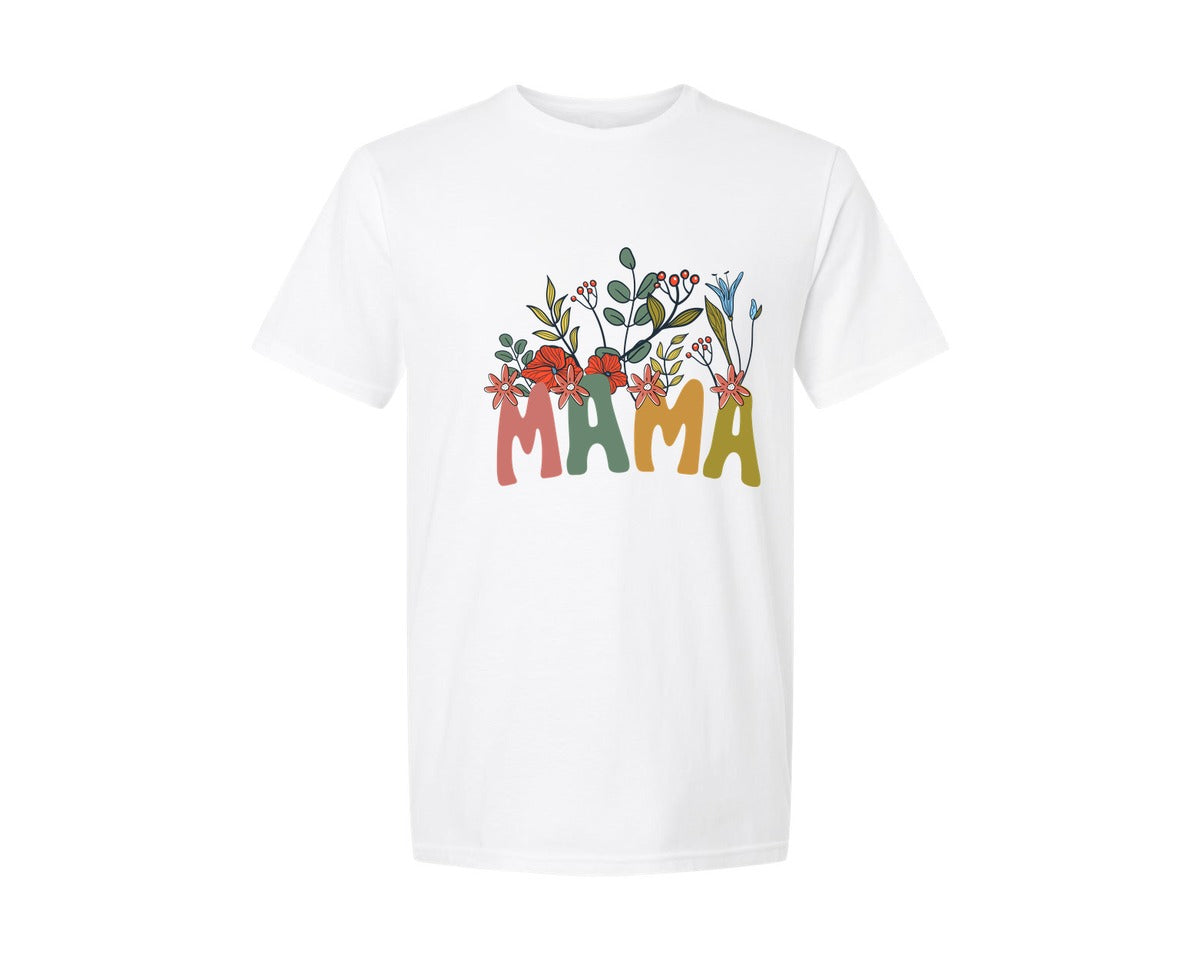brand:Generic|color:White|Mama Shirt Wildflowers Mama Shirt Graphic T-Shirt