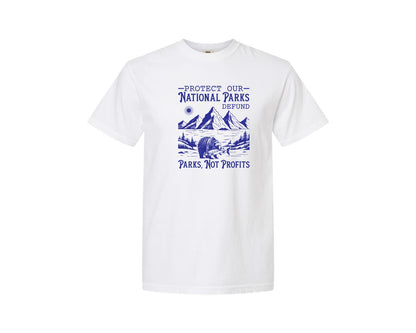brand:Comfort Colors|color:White|Protect Our National Parks Defund Doge Graphic T-Shirt