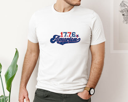 brand:Bella Canvas|color:White|1776 America 4Th Of July 3 Graphic T-Shirt