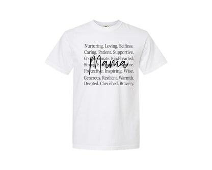 brand:Comfort Colors|color:White|Mama Words Mothers Day Graphic T-Shirt