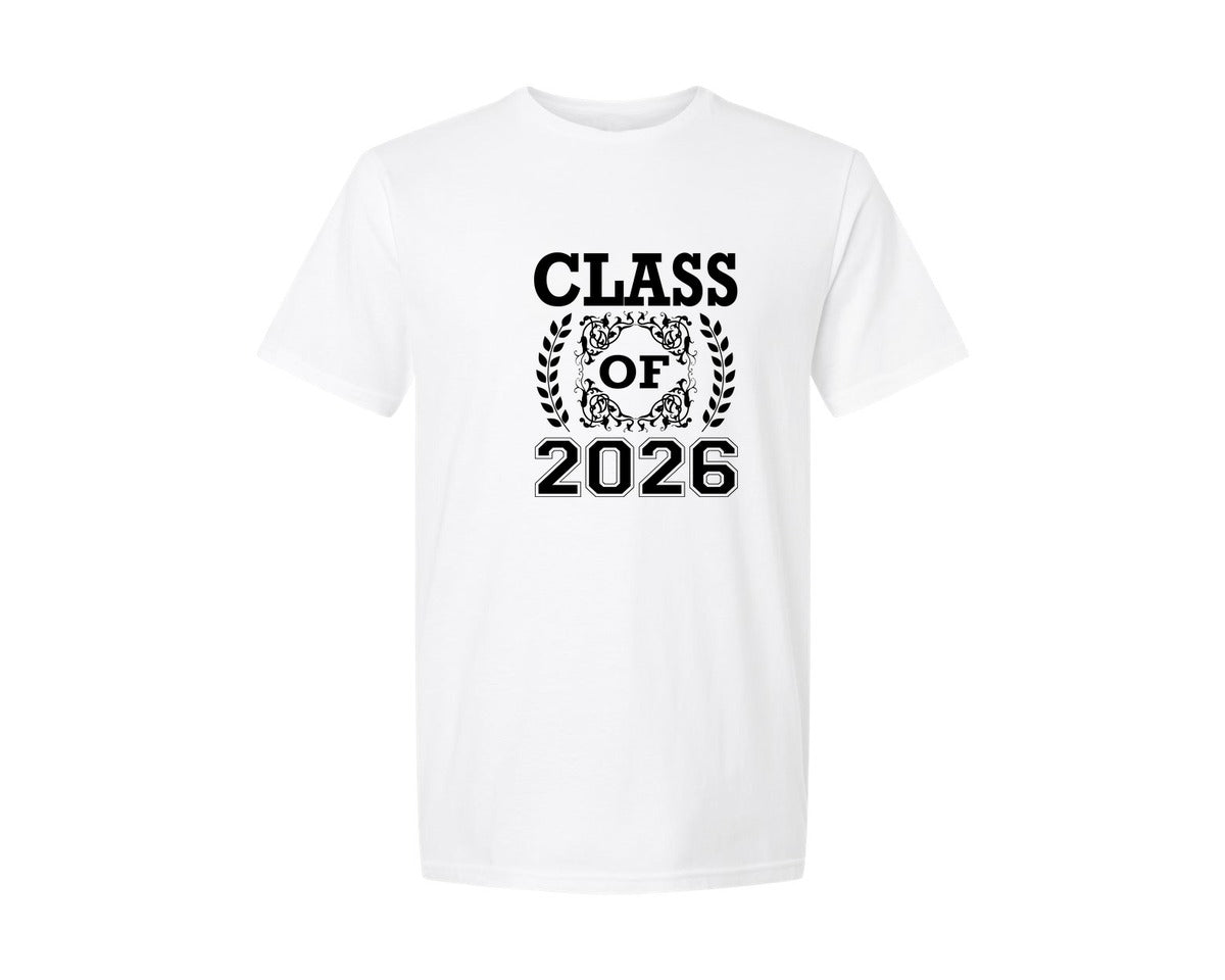 brand:Generic|color:White|Class Of 2026 Graphic T-Shirt